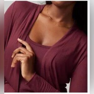 Soma Intimates, opened long sleeved, burgundy cardigan, size small